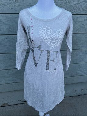 Victoria's Secret Light Gray Sleepshirt with Pink Logo